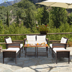 Ship and arrive in 3 boxes  delivery time may vary per box <br>All screws are well packed in the first box <br>Weather-resistant mix brown PE rattan for outdoor durability <br>Ensure strong stability with a sturdy steel frame and solid acacia wood <br>The