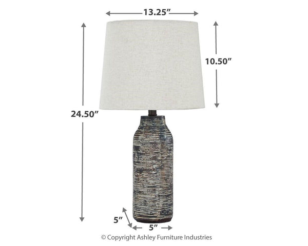 Mahima - Black / White - Paper Table Lamp (Set of 2)
