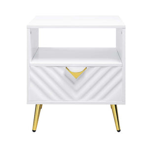 Gaines - End Table - White High Gloss Finish