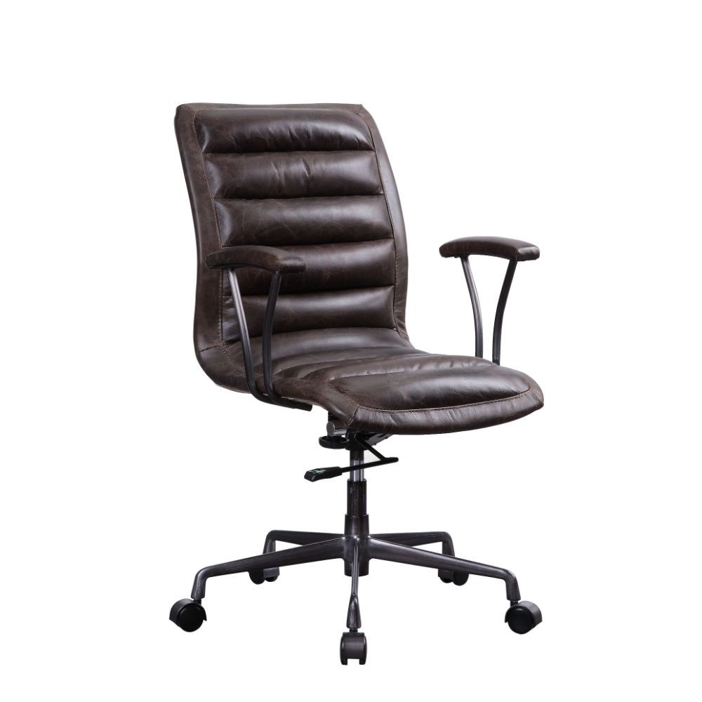 Stylize your office with the functional and beautiful Zooey executive chair. Padded with high-quality top grain leather, this chair is designed to maximize the comfort and coziness. With the swivel and adjustable height, the functionality will sure to mak