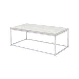 KD, Rectangular Sled Coffee Table â€¢ NO Storage (Open Base) â€¢â€¢ CONSTRUCTION â€¢â€¢ Wood Top: PB (Fixed Top/No Apron) â€¢ Metal Sled Base: Chrome Finish, Metal Tube w/Plating (20/20mm)<br/><br/><b>Product Features</b><ul><li>Occasional Table</li><li>S