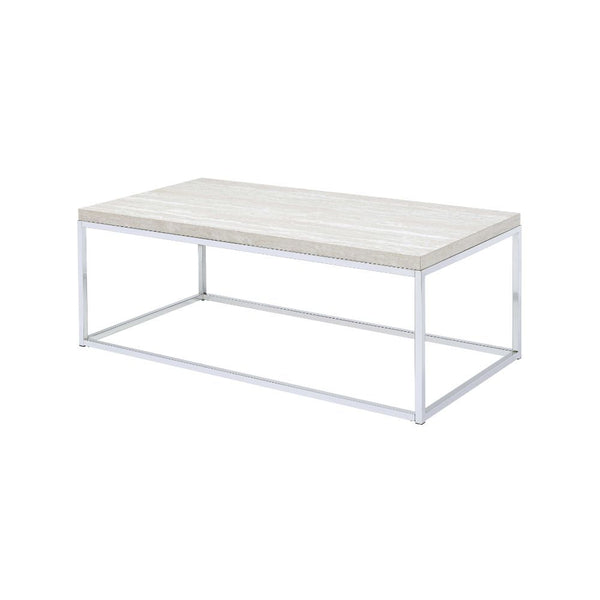 KD, Rectangular Sled Coffee Table â€¢ NO Storage (Open Base) â€¢â€¢ CONSTRUCTION â€¢â€¢ Wood Top: PB (Fixed Top/No Apron) â€¢ Metal Sled Base: Chrome Finish, Metal Tube w/Plating (20/20mm)<br/><br/><b>Product Features</b><ul><li>Occasional Table</li><li>S