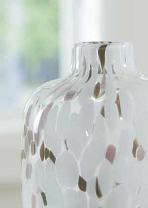 Keelton - White / Taupe / Pink - Vase - 10"