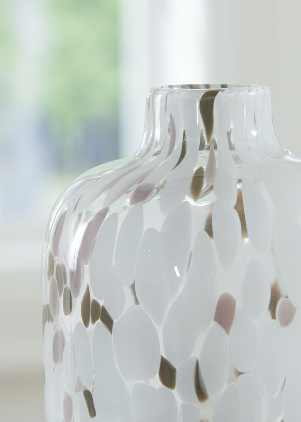 Keelton - White / Taupe / Pink - Vase - 10"