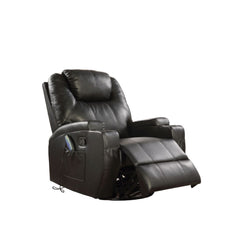 KD Back, Features: Rocker, 360 Swivel Degrees, Power Massage & Cup-Holder Motion Reclining Function (External Latch Handle) Tight Back & Seat Cushion Seat Construction: Pocket Coil, Inside Frame: Pine Wood, Ply, Foam