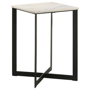 Clean lines take on a geometric look with extra personality, perfect for infusing some energy into your casual space. This end table and its contrasting palette becomes a focal point in any living room or bedroom. Feast your eyes on a crisply structured t