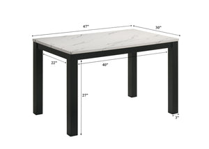 Resia - 5 Piece Dining Room Set - White / Black