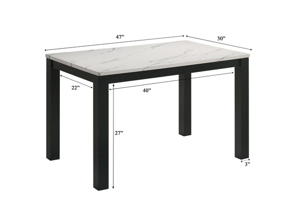Resia - 5 Piece Dining Room Set - White / Black