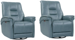 Enjoy the ultimate in relaxation with this stylish Verona Azure Carnegie glider rocker featuring a FreeMotionÂ® cordless battery-powered headrest and footrest plus 360-degree swiveling motion.<br/><br/><b>Product Features</b><ul><li>Power Headrest</li><li