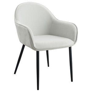 Emma - Fabric Upholstered Dining Arm Chair (Set of 2) - Fog Gray