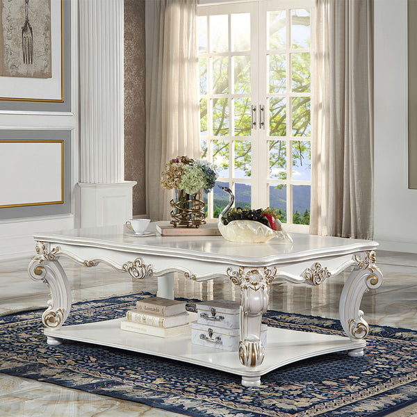 KD, Square Table with Scrolled Leg and Bottom Shelf Top Apron: Scrolled Decor Trim