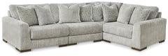 Sit back and enjoy the velvety softness of this sectional. Its contemporary design is accentuated by a subtle chevron pattern that masters the art of smart and sophisticated style.<br/><br/><b>Product Features</b><ul><li>Includes 4 pieces: left-arm facing