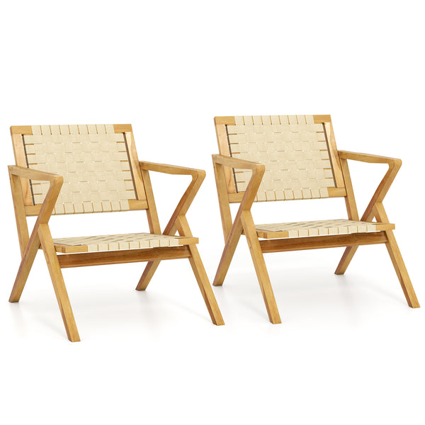 Built to last with solid teak wood construction<br>Slanted backrest for better support and comfort<br>Spacious seat offers ample room for relaxation<br>Webbing design adds elegance and ventilation<br>Wide armrests provide ultimate comfort<br>Sturdy triang
