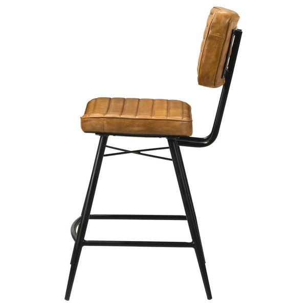 Partridge - Leather Counter Chair (Set of 2) - Antique Camel