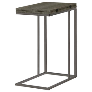 Pedro - Expandable C-Shaped Sofa Side Table - Weathered Gray