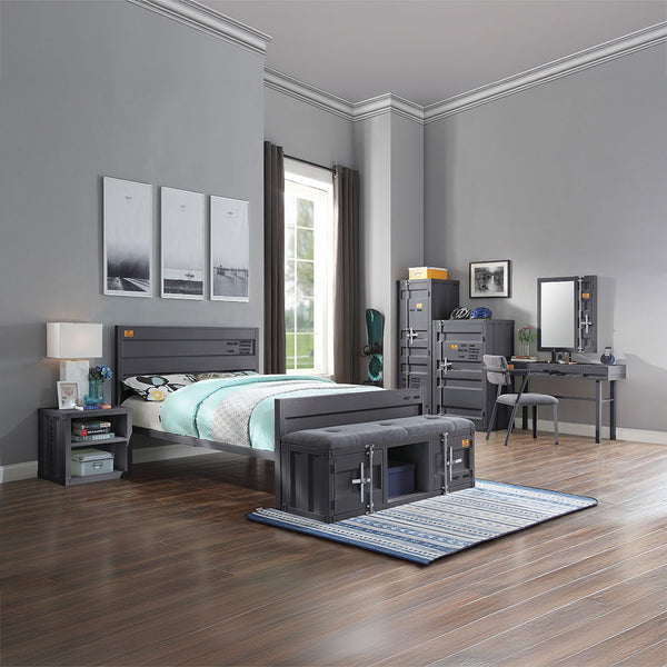 Cargo - Chair - Gray Fabric & Gunmetal
