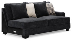 This right-arm facing sofa is made with polyester upholstery. Pairs with other items in the series to make a sectional.<br><br><b>Additional Dimensions</b><br><ul><li>Arm height: 26-"</li><li>Seat depth: 27-"</li><li>Seat height: 21-"</li><li>Top of cushi