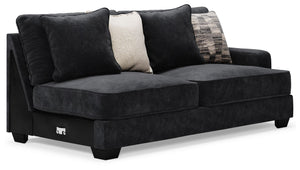 This right-arm facing sofa is made with polyester upholstery. Pairs with other items in the series to make a sectional.<br><br><b>Additional Dimensions</b><br><ul><li>Arm height: 26-"</li><li>Seat depth: 27-"</li><li>Seat height: 21-"</li><li>Top of cushi