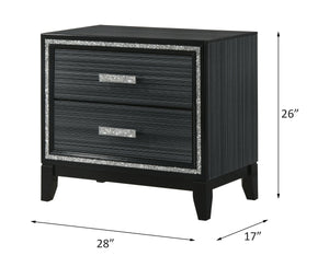 Haiden - Nightstand - Weathered Black Finish