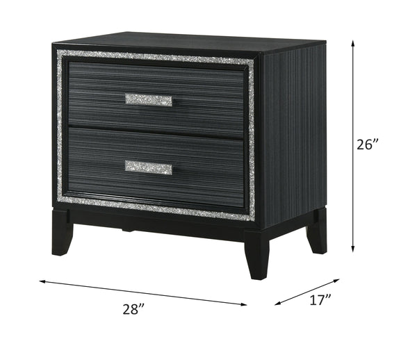 Haiden - Nightstand - Weathered Black Finish