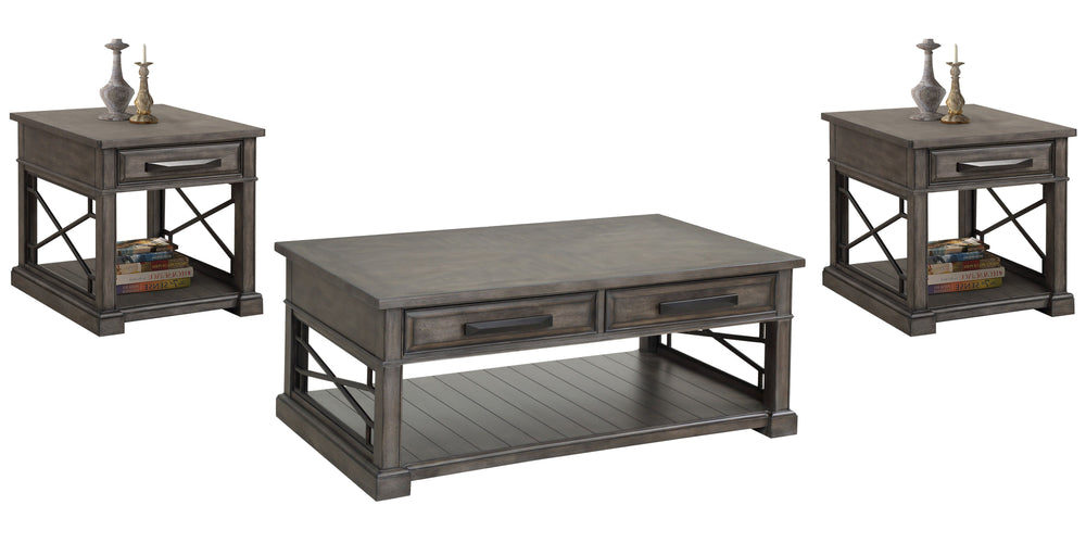 Inspired by the rustic beauty of America-'s greatest landscapes, this stunning Cocktail Table from the Sundance collection makes and eye-catching addition to a room. Its classic silhouette is highlighted with a hand-applied, multi-step finish in Smokey Gr