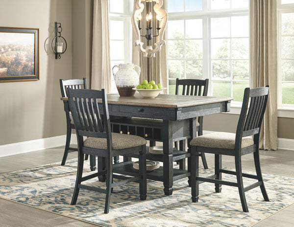 Tyler Creek - Black / Grayish Brown - Upholstered Barstool (Set of 2)