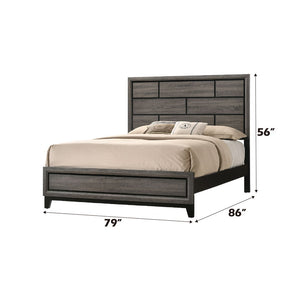 Valdemar - Eastern King Bed - Weathered Gray - 56"