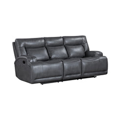 The Titan Reclining Sofa in gray is designed to offer the perfect combination of durability, comfort, and contemporary style. Built with hardwood plywood and engineered wood frames, this sturdy construction supports up to 350 lbs per seat, ensuring long-l