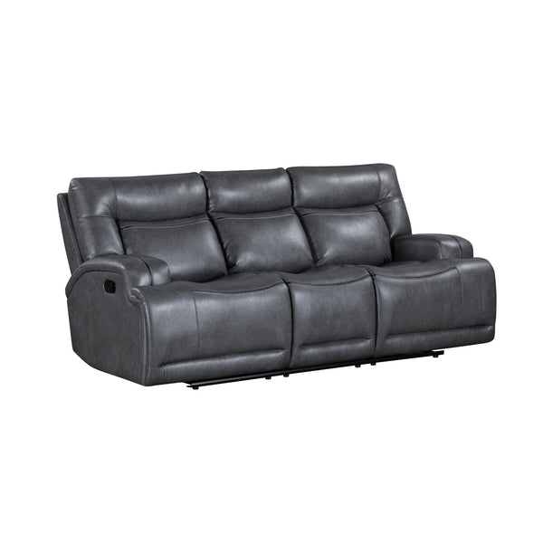 The Titan Reclining Sofa in gray is designed to offer the perfect combination of durability, comfort, and contemporary style. Built with hardwood plywood and engineered wood frames, this sturdy construction supports up to 350 lbs per seat, ensuring long-l