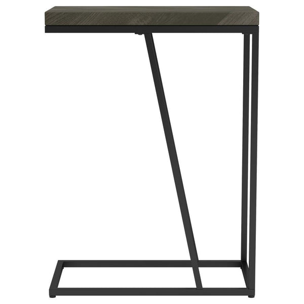 Sergio - Engineered Wood C-Shaped Sofa Side Table - Rustic Gray