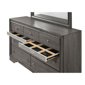 9 Drw (Jewelry Drawer w/Compartments) Drawer: GLIDE Center Metal (Kenlin, 3/4 Ext.), DOVETAIL English Front & Back, Fully Finished Inside (Full Ext. & FELT-LINED Only for Jewelry Drawer), Safety Stop, Manual Closing, Hdw: Single Pull Knobs Top Drawers, Ha