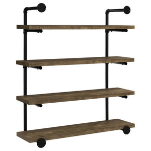 Elmcrest - 39## 4-Shelf Wall Bookshelf - Rustic Oak