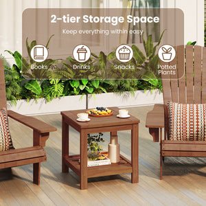 Crafted of solid wood  warp-resistant  reliable  built to last<br>The wood surface with delicate craftsmanship is smooth and splinter-free<br>Treated with waterproof teak oil finish for added protection<br>Comes with a tabletop and a bottom shelf  keep it