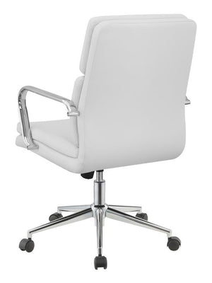 Ximena - Upholstered Adjustable Mid Back Office Chair - White