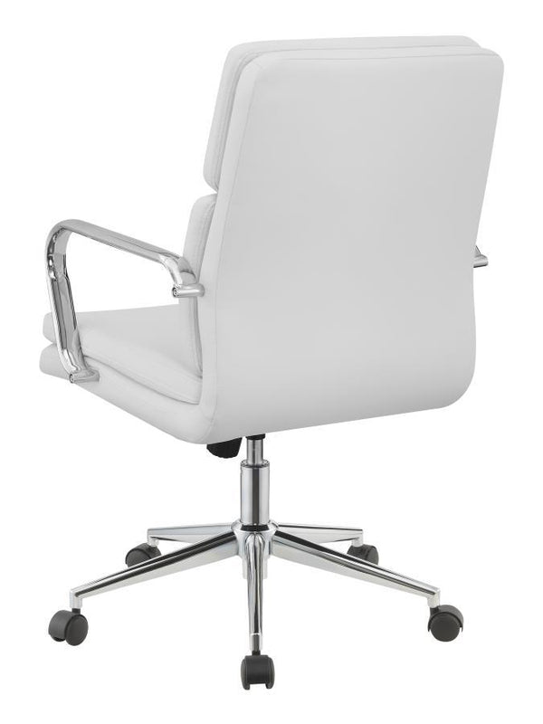Ximena - Upholstered Adjustable Mid Back Office Chair - White