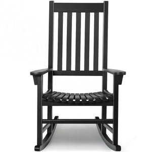 This rocking chair is constructed of premium acacia wood  which is corrosion-resistant and durable to support your long-term use. Â  Designed with contoured slatted seat  high back and widened armrest  the chair will give you comfortable sitting feeling t
