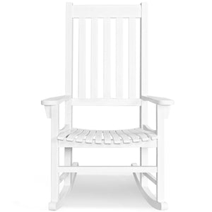 This rocking chair is constructed of premium acacia wood  which is corrosion-resistant and durable to support your long-term use. Â  Designed with contoured slatted seat  high back and widened armrest  the chair will give you comfortable sitting feeling t