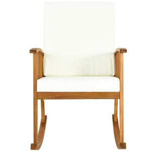 Comfortable and safe rocking function<br>Sturdy solid wood frame for long time use<br>Soft and thick cushions add comfort to your hip and legs<br>Armrest in suitable height to rest your arm and hand<br>Cover of cushion with zipper can be removed easily fo