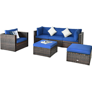 Durable rattan and sturdy steel materials are used to ensure a long lifespan <br>Thick and soft cushions for comfortable (pillows not included) <br>Removable and washable cushion cover with zipper <br>Free and flexible combination to meet your different n