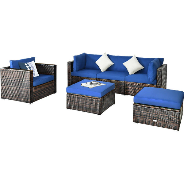 Durable rattan and sturdy steel materials are used to ensure a long lifespan <br>Thick and soft cushions for comfortable (pillows not included) <br>Removable and washable cushion cover with zipper <br>Free and flexible combination to meet your different n