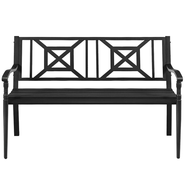 The spacious seat can hold up to 2-3 people<br>Smooth surface is easy to clean and maintain<br>Sturdy all-steel design for durability and stability<br>The elegant front legs give the bench a classic style<br>Non-slip pads prevent the floor from being scra