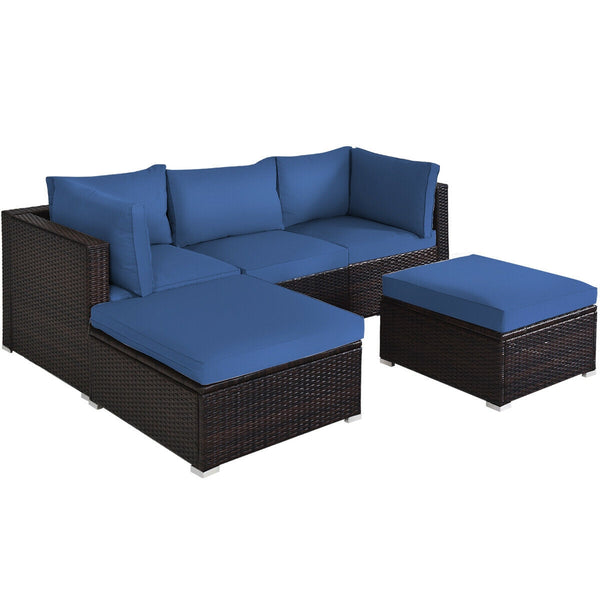 Sturdy steel structure provides strong stability and large bearing capacity<br>Durable and weather-resistant PE rattan provides a long service life<br>Lofty sponge padded seat and back cushions for more comfort and relaxation<br>Removable cushion cover wi