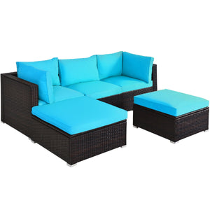 Sturdy steel structure provides strong stability and large bearing capacity<br>Durable and weather-resistant PE rattan provides a long service life<br>Lofty sponge padded seat and back cushions for more comfort and relaxation<br>Removable cushion cover wi