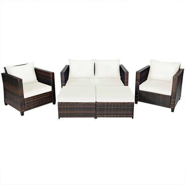 Durable and weather-resistant material can be used for a long time<br>Sturdy frame ensures strong stability and large bearing capacity<br>Removable cushion cover with zipper makes it convenient to clean<br>Soft sponge cushions and pillows provide more com
