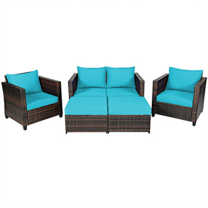 Durable and weather-resistant material can be used for a long time<br>Sturdy frame ensures strong stability and large bearing capacity<br>Removable cushion cover with zipper makes it convenient to clean<br>Soft sponge cushions and pillows provide more com