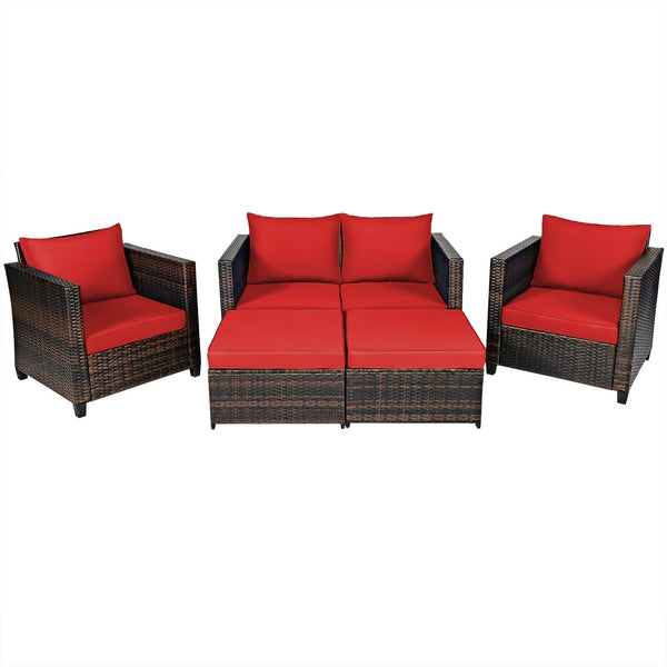 Durable and weather-resistant material can be used for a long time<br>Sturdy frame ensures strong stability and large bearing capacity<br>Removable cushion cover with zipper makes it convenient to clean<br>Soft sponge cushions and pillows provide more com