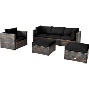 Durable rattan and sturdy steel materials are used to ensure a long lifespan <br>Thick and soft cushions for comfortable (pillows not included) <br>Removable and washable cushion cover with zipper <br>Free and flexible combination to meet your different n