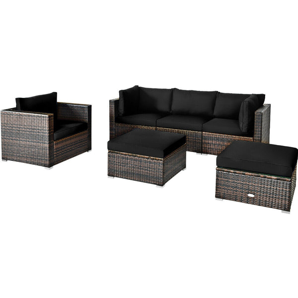Durable rattan and sturdy steel materials are used to ensure a long lifespan <br>Thick and soft cushions for comfortable (pillows not included) <br>Removable and washable cushion cover with zipper <br>Free and flexible combination to meet your different n