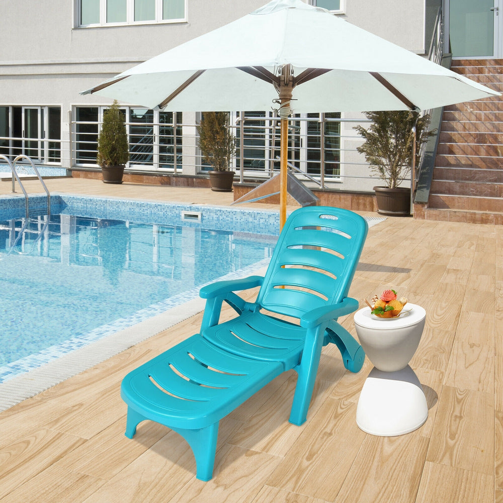 This is our outdoor chaise lounge which will be a great shining point to your outdoor living space. Â  It is perfect for a nap  relaxing and relieving your pressure. High back with 5 adjustable positions  you can adjust the height of the back as you like.