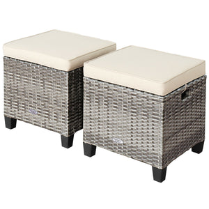 Â Can be used as additional seats with comfortable seat cushions<br>Â Ropes for keeping seat cushions with ottomans tightly<br>Â Serves as footstools for combining with other outdoor furniture<br>Â Waterproof and removable cushion covers for easy maintena
